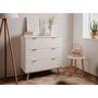 Voir la diapositive 2 : MARKET24 Commode Göteborg - 3 tiroirs - Décor chene sonoma Blanc - Scandinave - L 79,8 x P 40 x H 86,5 cm