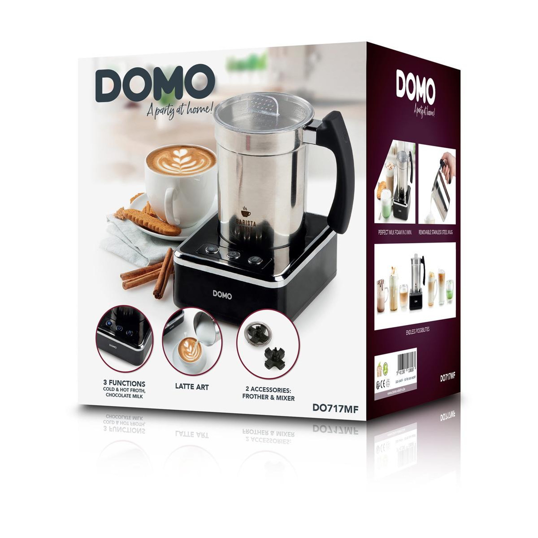 Voir la diapositive 4 : Domo Emulsionneur de lait 650w 0.23l - do717mf