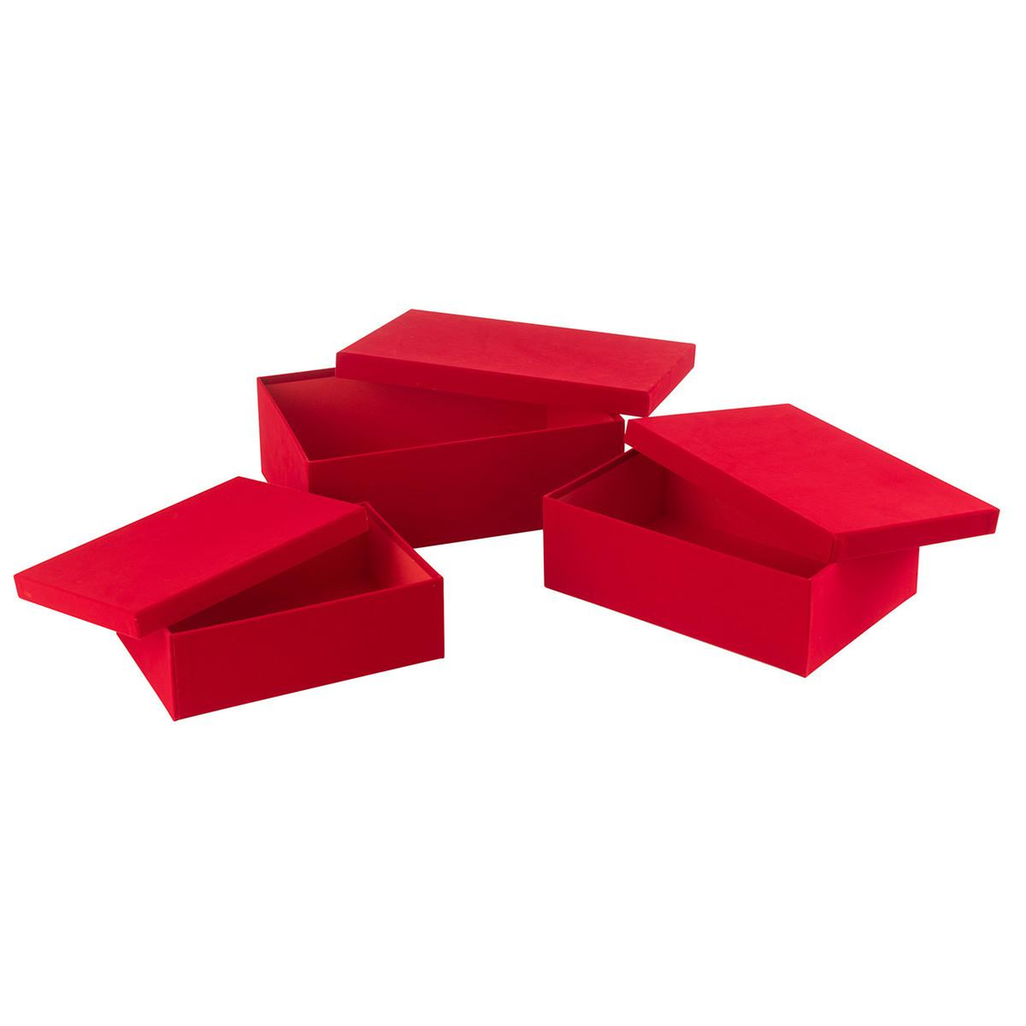 Voir la diapositive 3 : J-LINE Lot de 3 boîtes de rangement  vaughn  36cm rouge