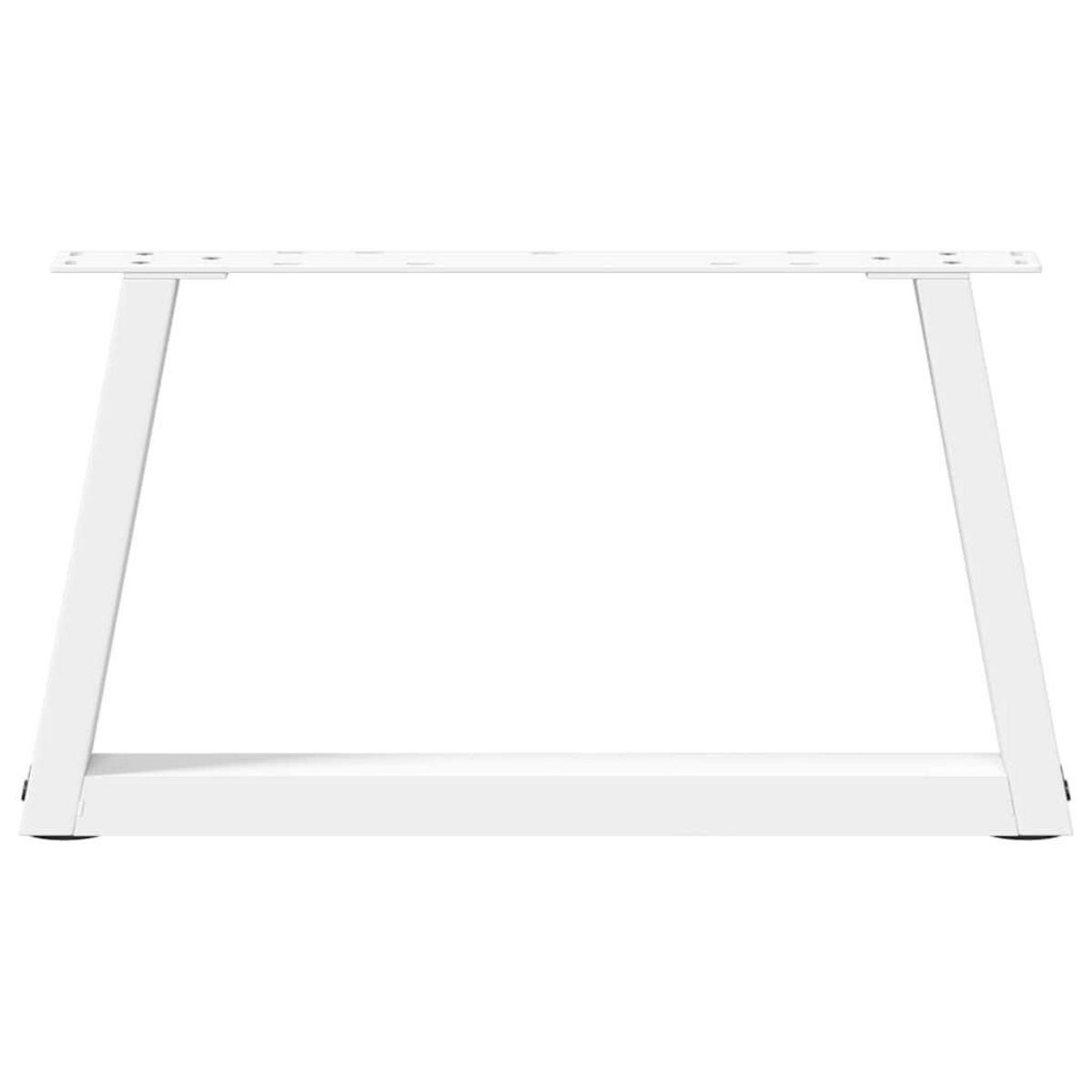 VIDAXL Pieds de table a manger forme V 2pcs blanc 70x(30-31,3)cm acier
