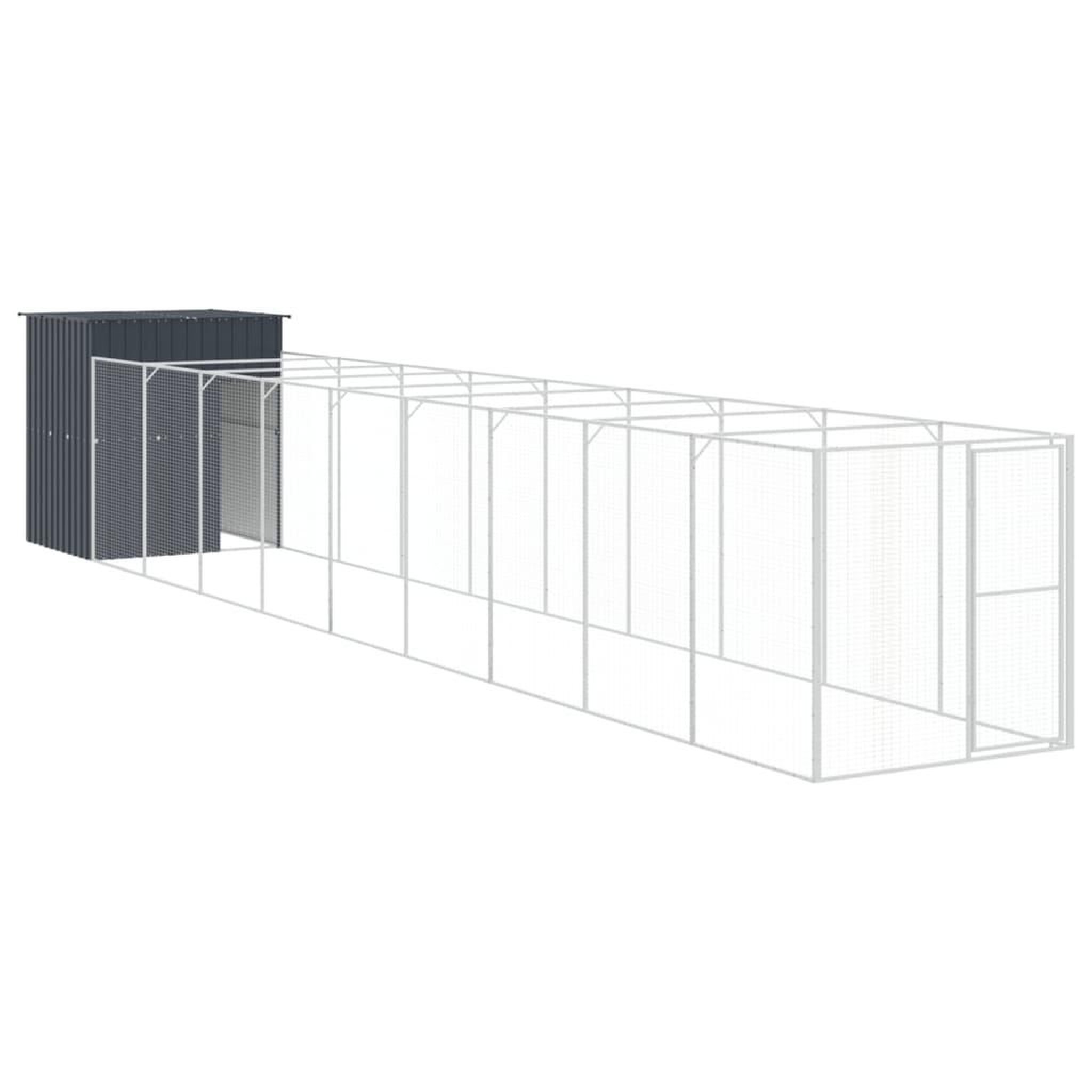 Voir la diapositive 2 : VIDAXL Niche pour chien avec cour anthracite 165x1067x181 cm