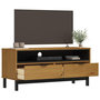 Voir la diapositive 3 : VIDAXL Meuble TV FLAM 110x40x50 cm bois massif de pin