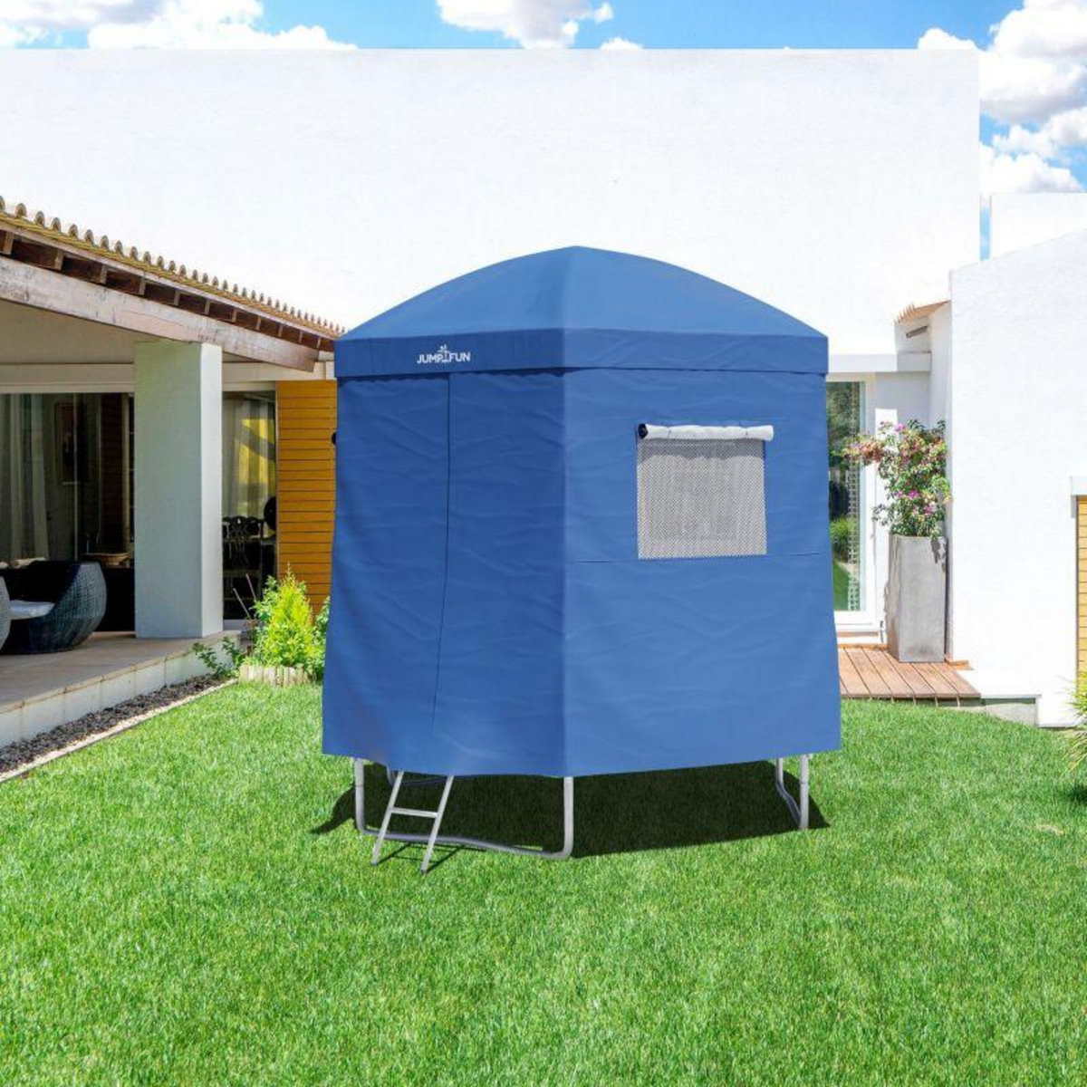 JUMP4FUN Tente cabane pour trampoline 8FT-244cm - Bleu