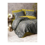 GENERIQUE Parure de lit - 129CTN63945 - 1 housse de couette 220 x 240 cm + 2 taies d'oreiller 60 x 60 cm - Satiné 100% coton - Anthracite