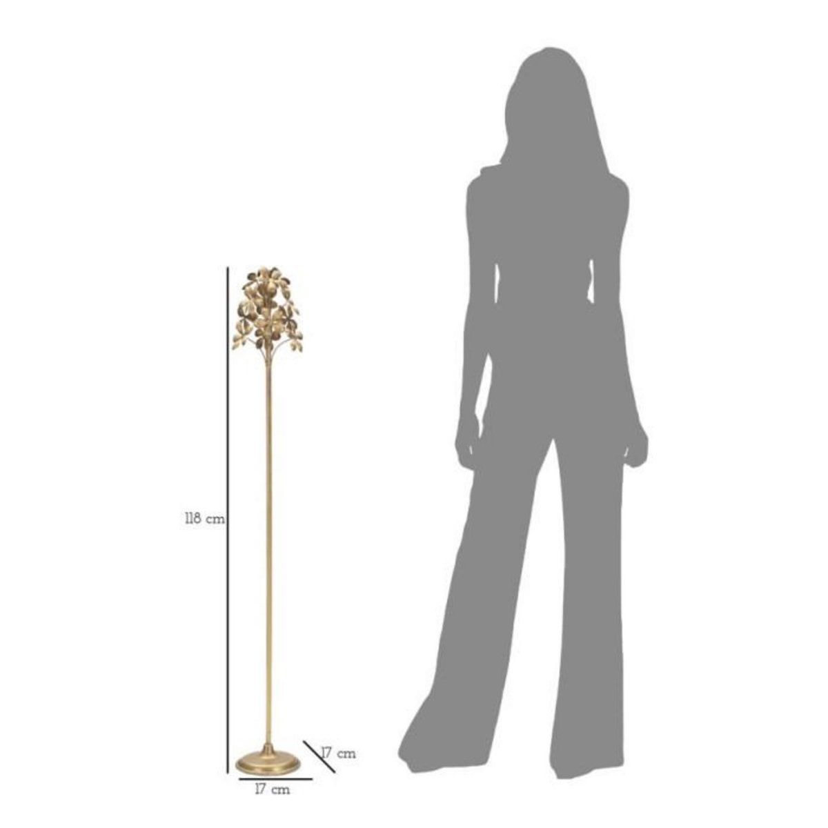 Paris Prix Bougeoir Design en Métal  Flowy  118cm Or