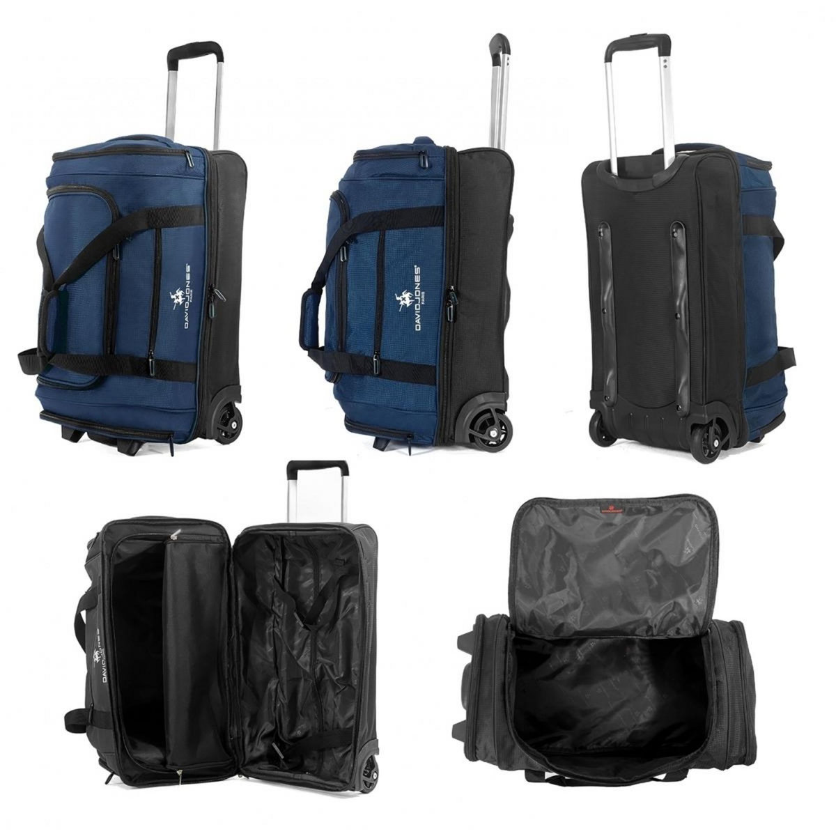 David Jones Sac de voyage cabine à roulettes 48L double compartiment 55cm