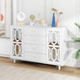 Voir la diapositive 4 : MERAX Buffet 2 porte(s) 4 tiroir(s) - 147,5 cm blanc mdf