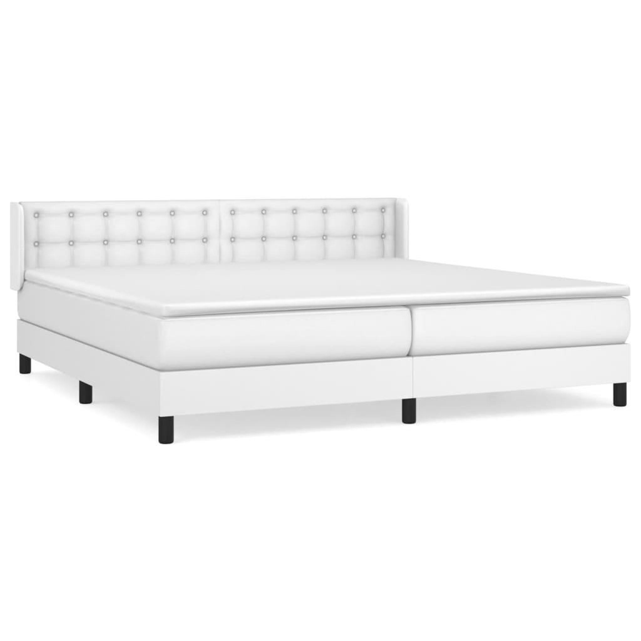 Voir la diapositive 2 : VIDAXL Sommier a lattes de lit avec matelas Blanc 200x200cm Similicuir