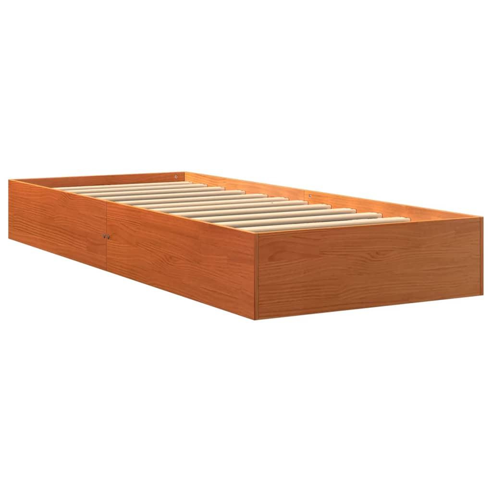 Voir la diapositive 3 : VIDAXL Cadre de lit sans matelas cire marron 75x190 cm bois pin massif
