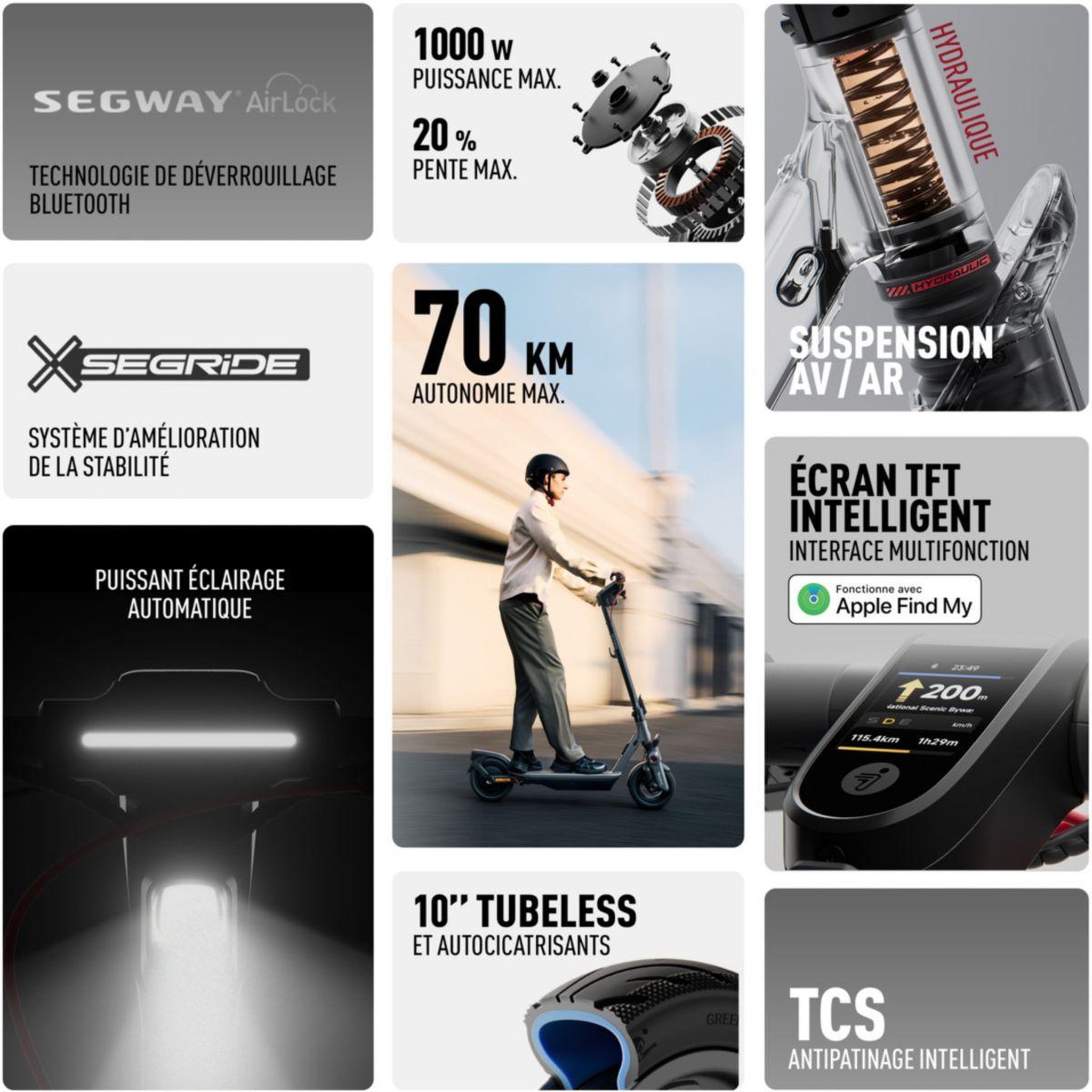 Voir la diapositive 2 : Segway Trottinette électrique f3 e
