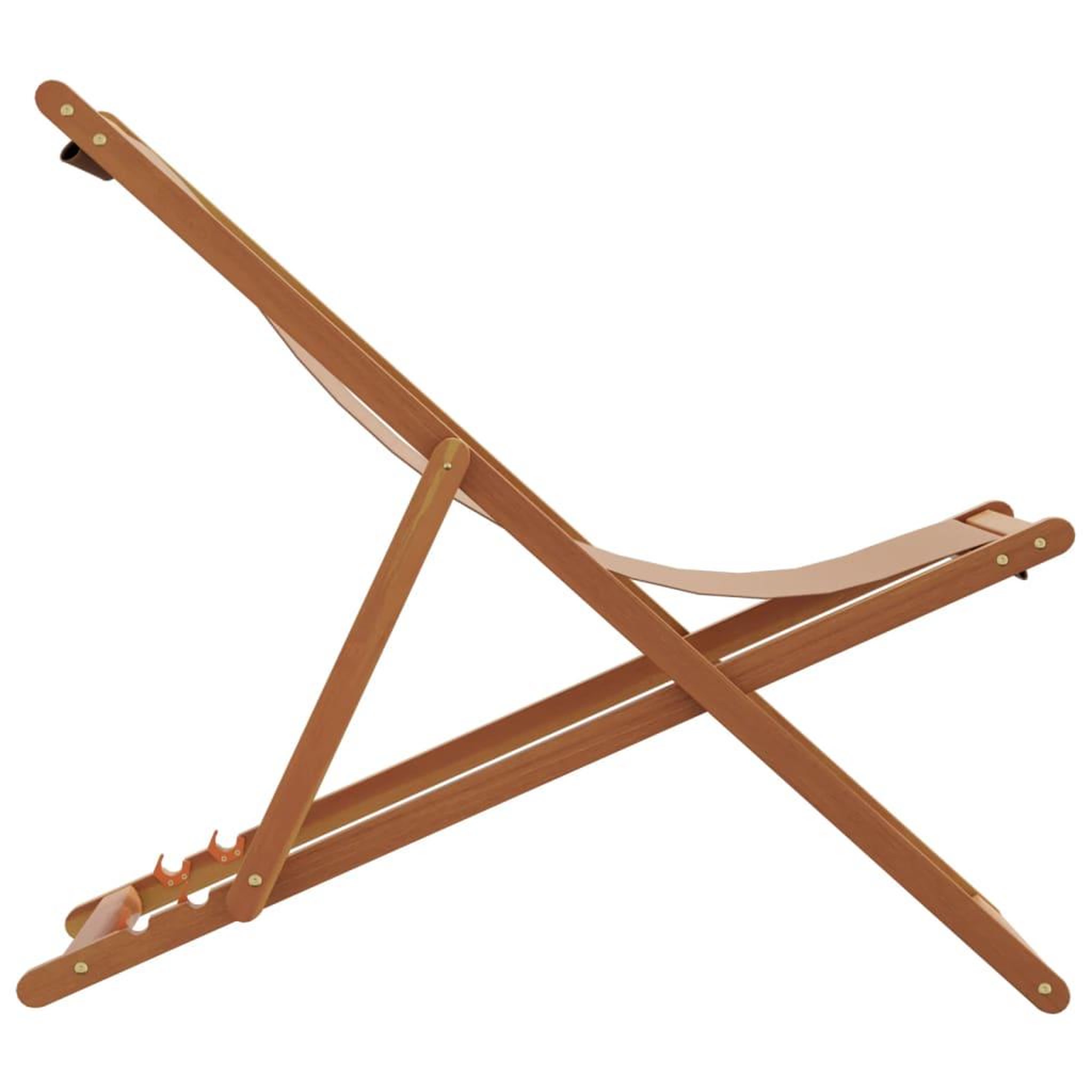 Voir la diapositive 5 : VIDAXL Chaise pliable de plage taupe bois d'eucalyptus massif et tissu