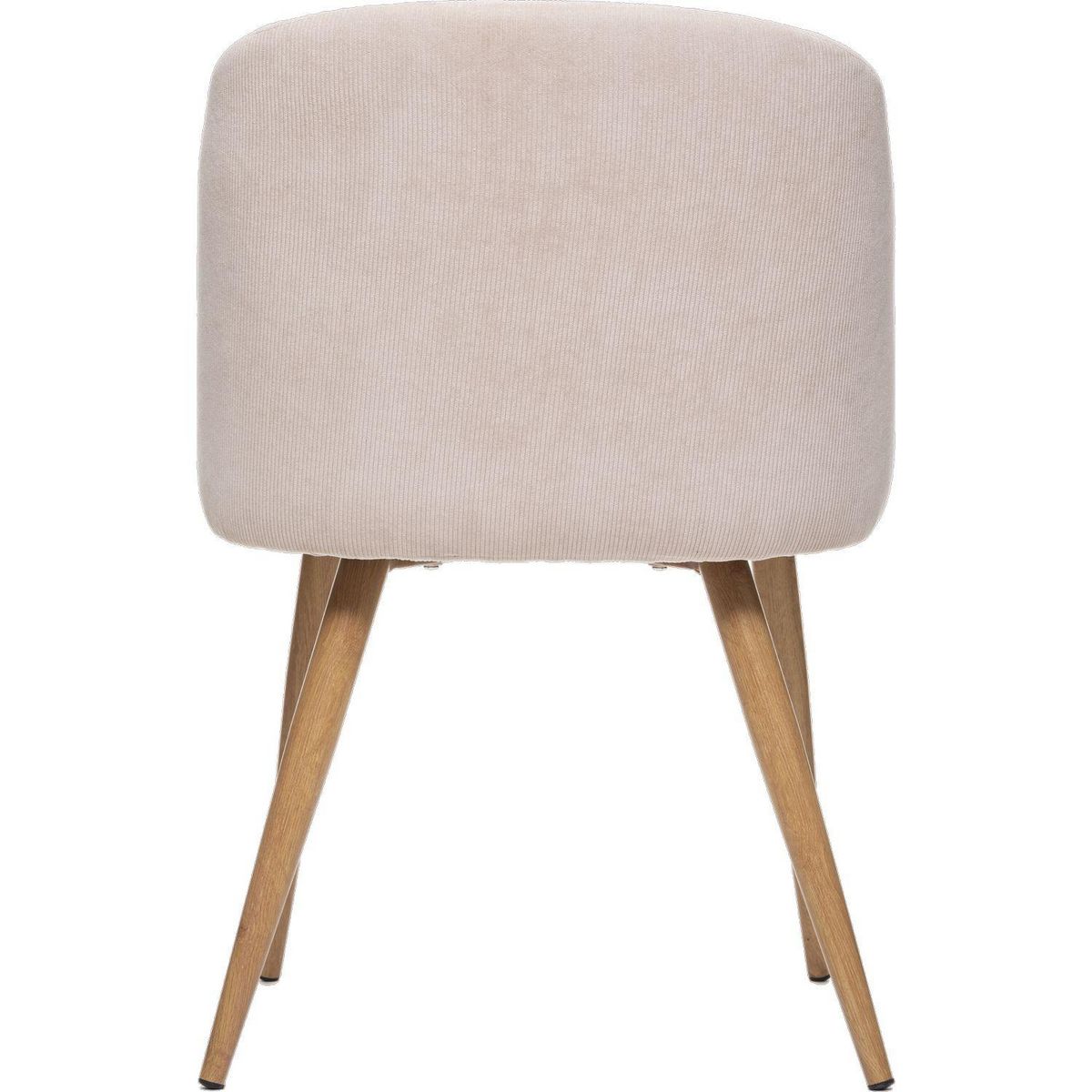 TOILINUX Lot de 4 chaises en velours côtelé et pieds effet hêtre CELESTE