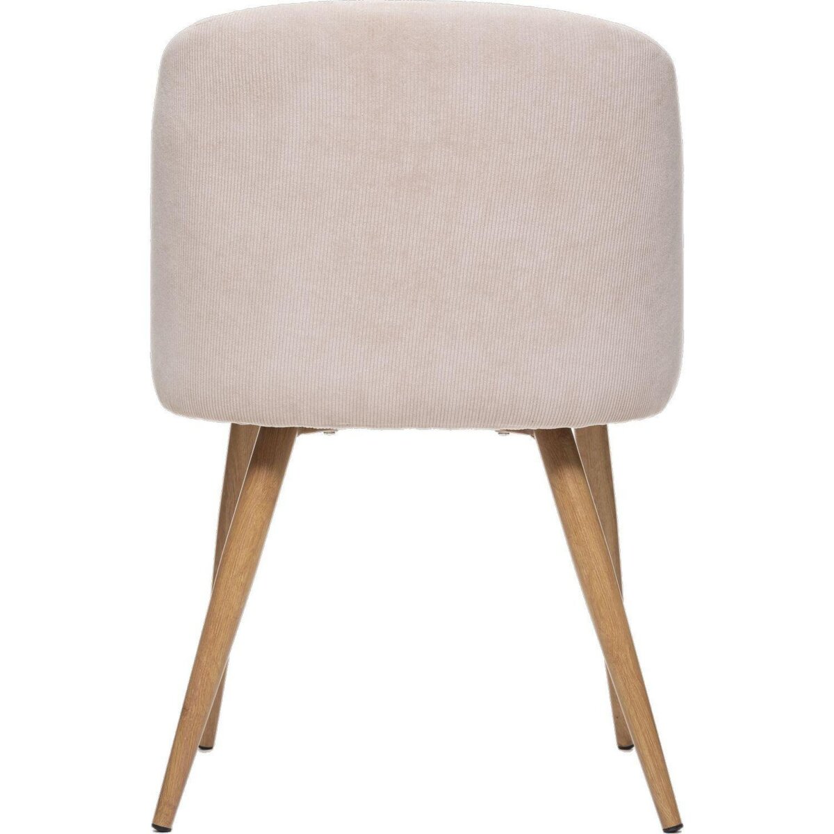 TOILINUX Lot de 4 chaises en velours côtelé et pieds effet hêtre CELESTE