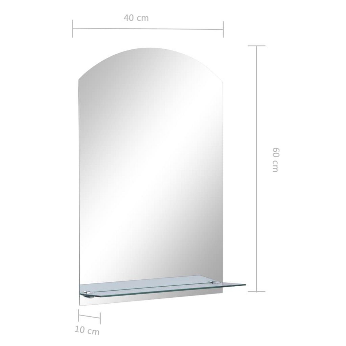 VIDAXL Miroir mural avec etagere 40x60 cm Verre trempe