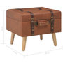 Voir la diapositive 6 : VIDAXL Tabouret de rangement 40 cm marron pale similicuir