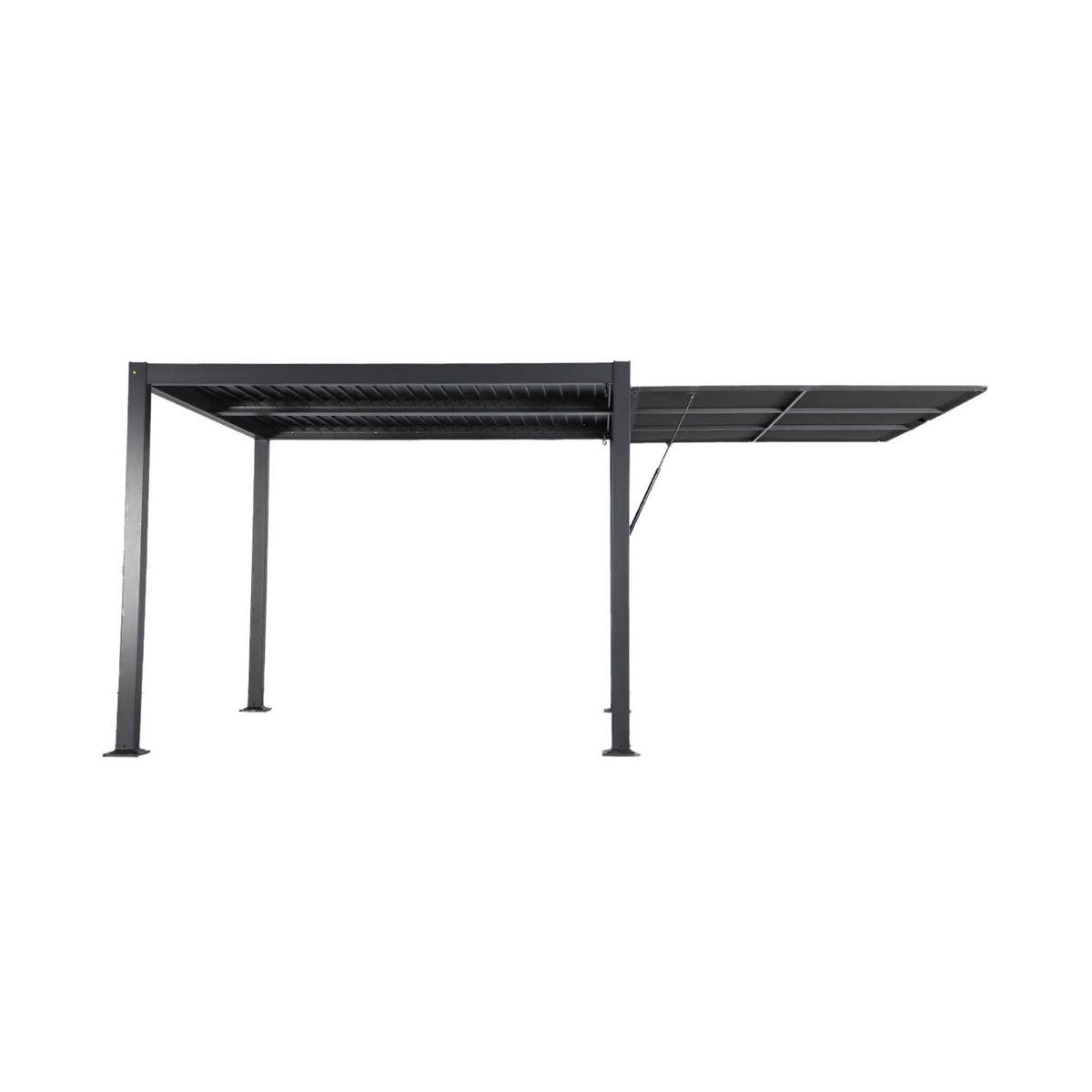 SWEEEK Pergola bioclimatique aluminium et acier 3x3m + auvent 3m anthracite Palace