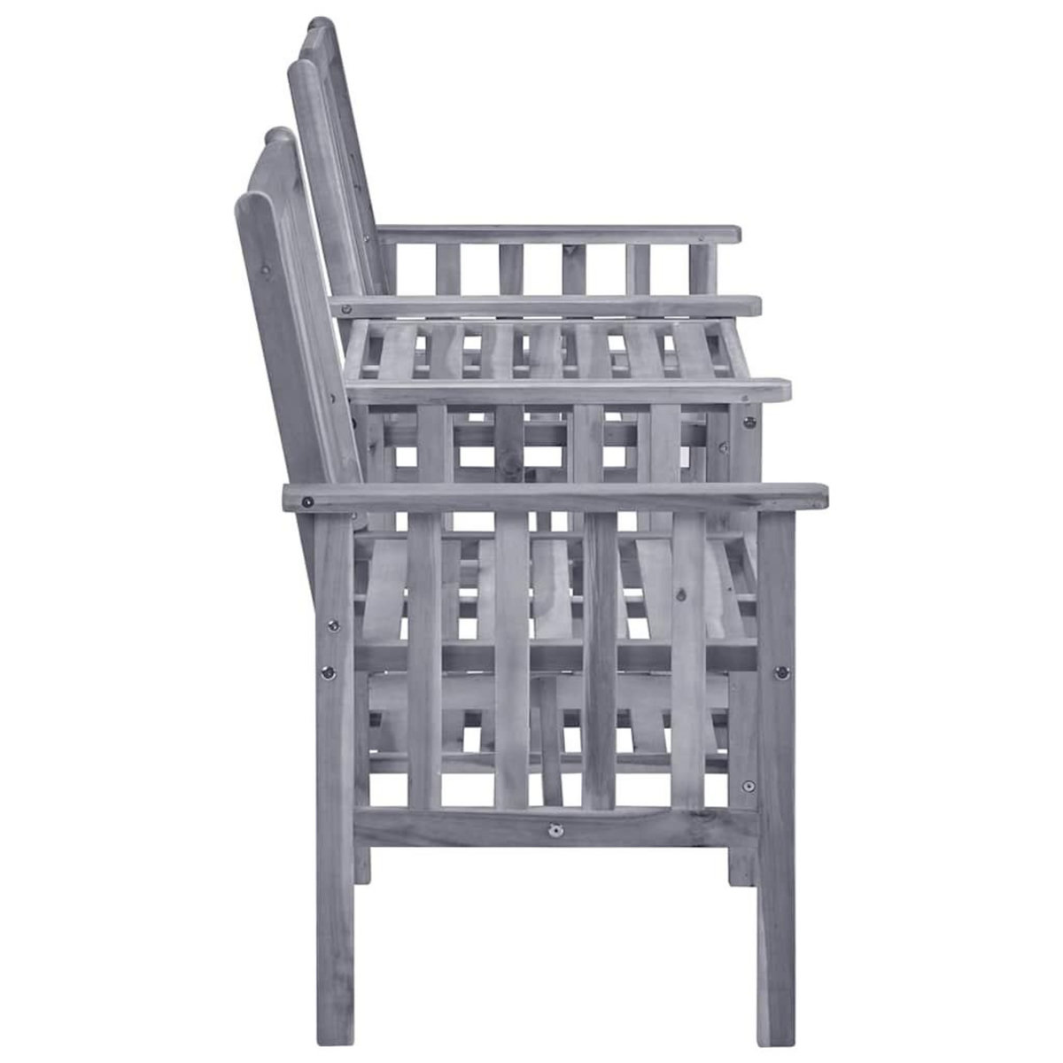 VIDAXL Chaises de jardin avec table a the et coussins Acacia solide