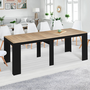 Voir la diapositive 2 : ID MARKET Table console extensible ORLANDO 14 personnes 300 cm bois noir et façon hêtre