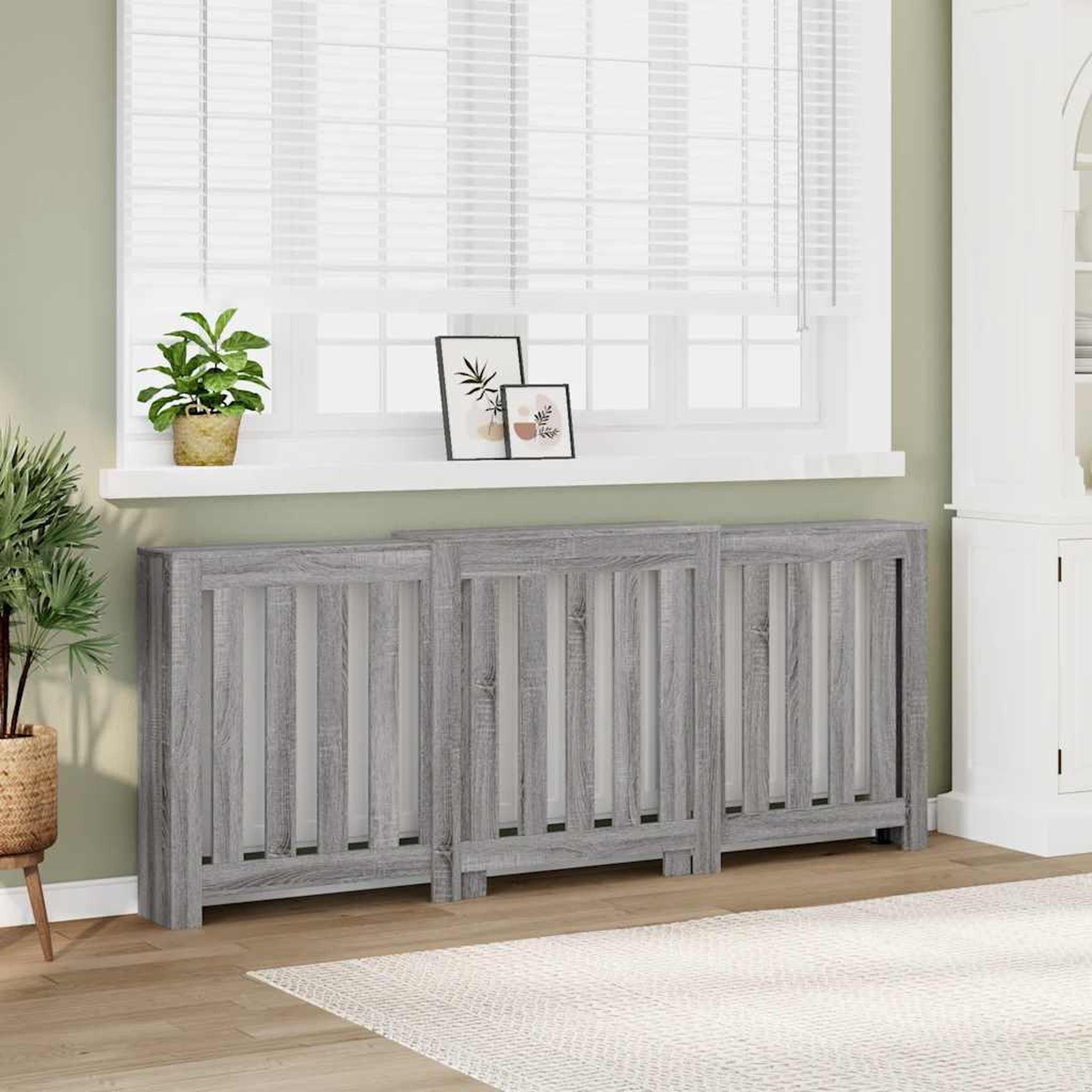 VIDAXL Cache-radiateur sonoma gris 205x21,5x83,5 cm bois d'ingenierie