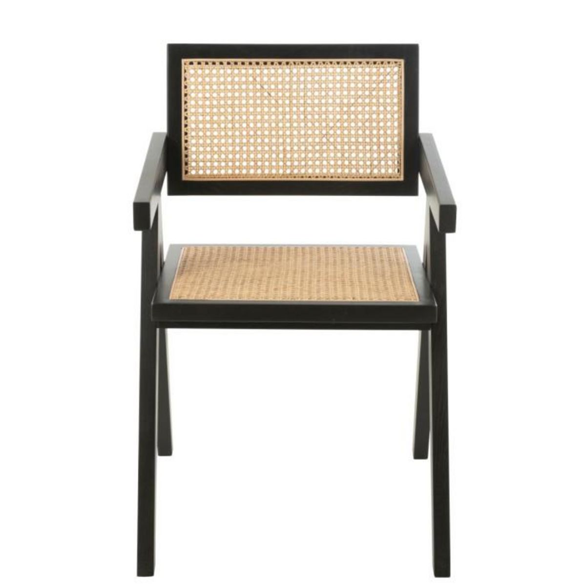 Paris Prix Chaise Cannage en Bois  Grid  80cm Noir