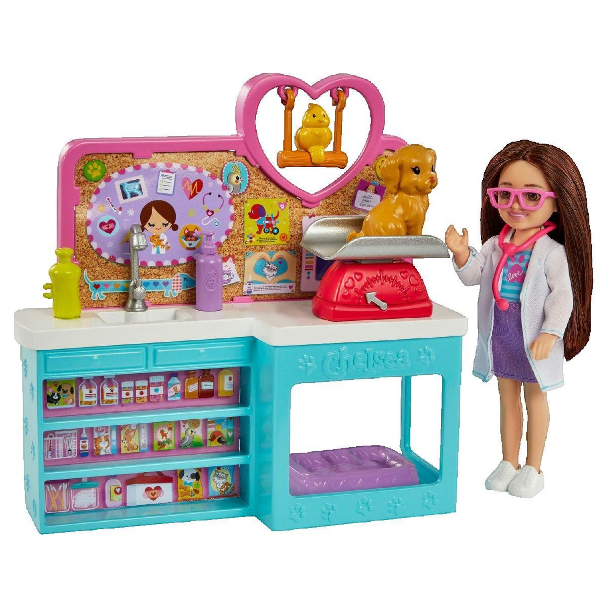 Voir la diapositive 3 : BARBIE Coffret vétérinaire Barbie Chelsea blanc