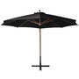 Voir la diapositive 3 : VIDAXL Parasol de jardin suspendu avec mat noir bois de sapin massif