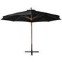 Voir la diapositive 3 : VIDAXL Parasol de jardin suspendu avec mat noir bois de sapin massif