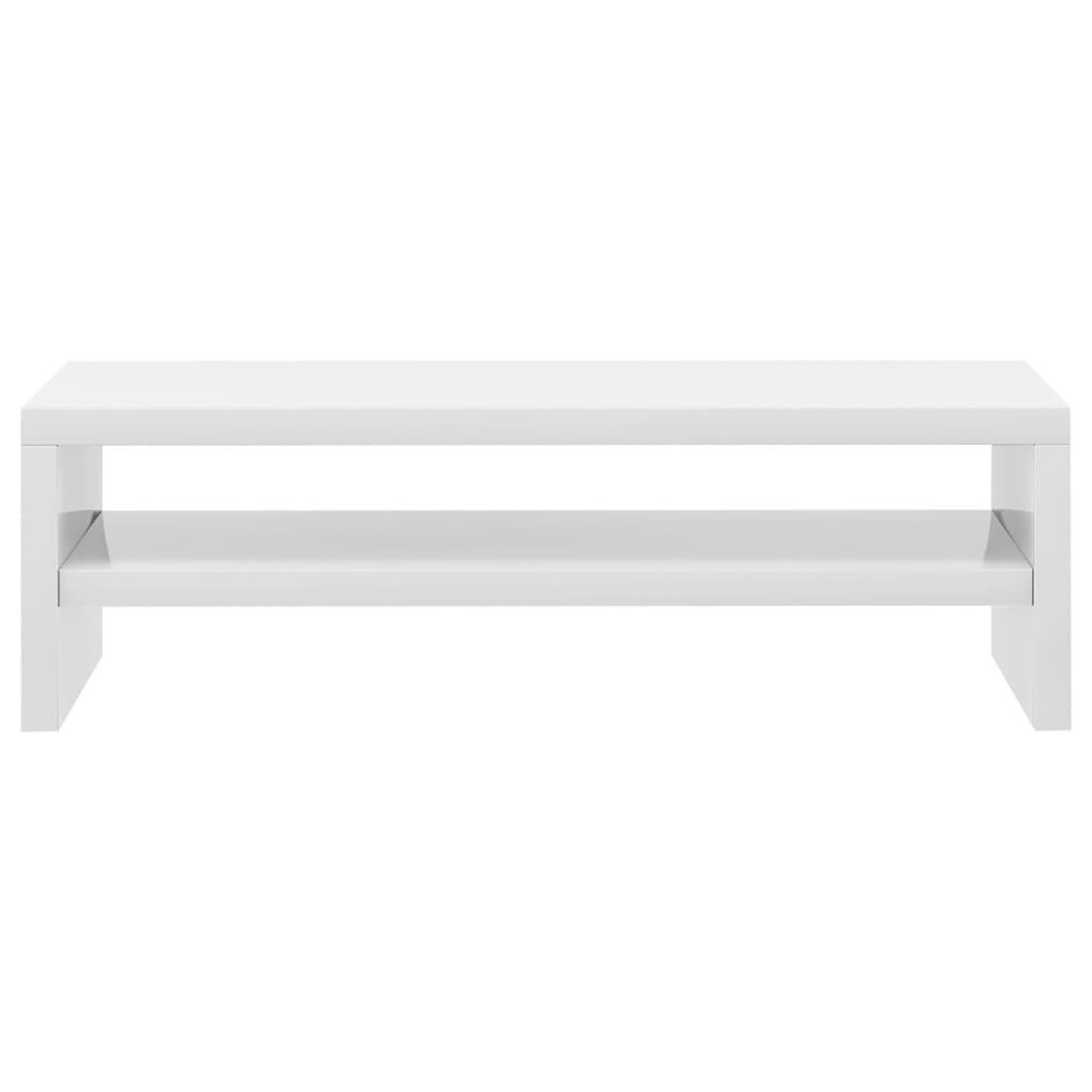 Voir la diapositive 4 : VIDAXL Support de moniteur Blanc brillant 42x24x13cm Bois d'ingenierie