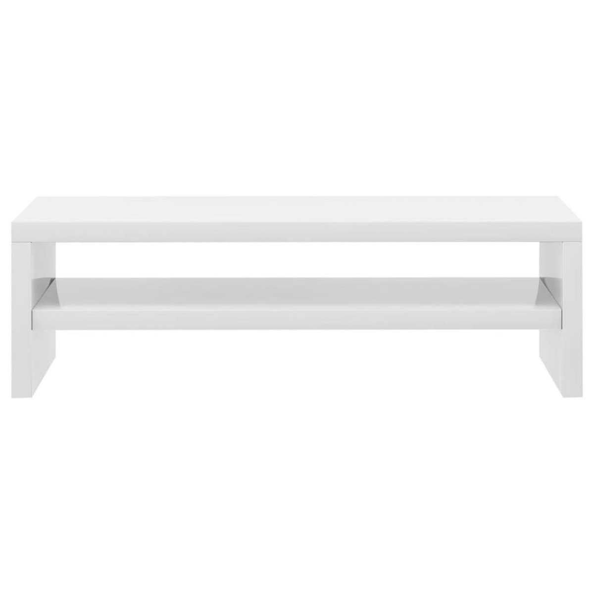 VIDAXL Support de moniteur Blanc brillant 42x24x13cm Bois d'ingenierie
