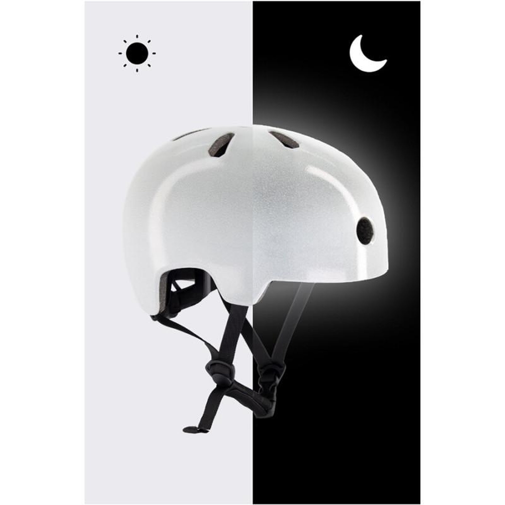 Voir la diapositive 3 : URBAN CIRCUS Casque vélo Urban Circus Casque velo reflechissant Blanc