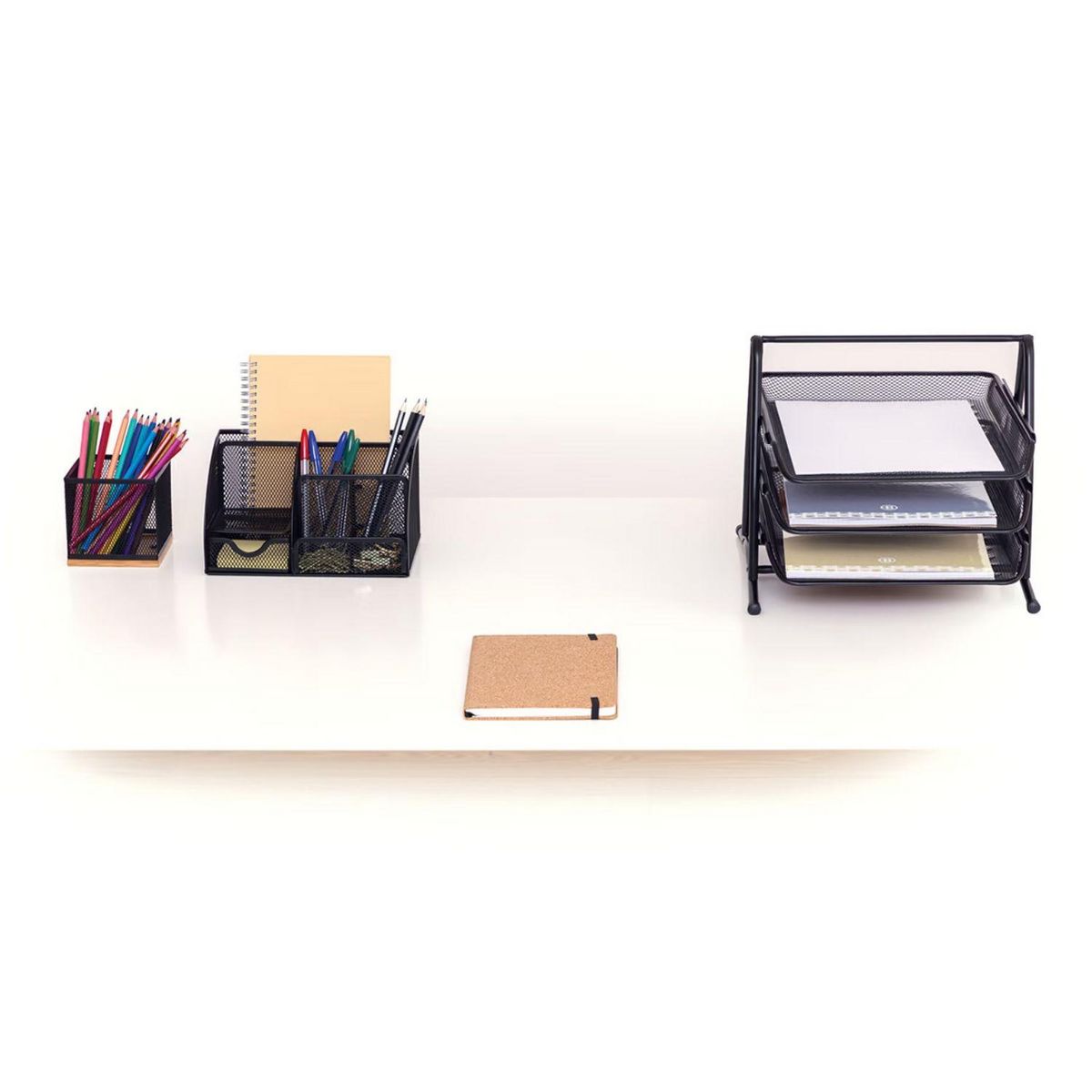 FIVE Corbeille à courrier pour bureau en métal HAVI - Noir