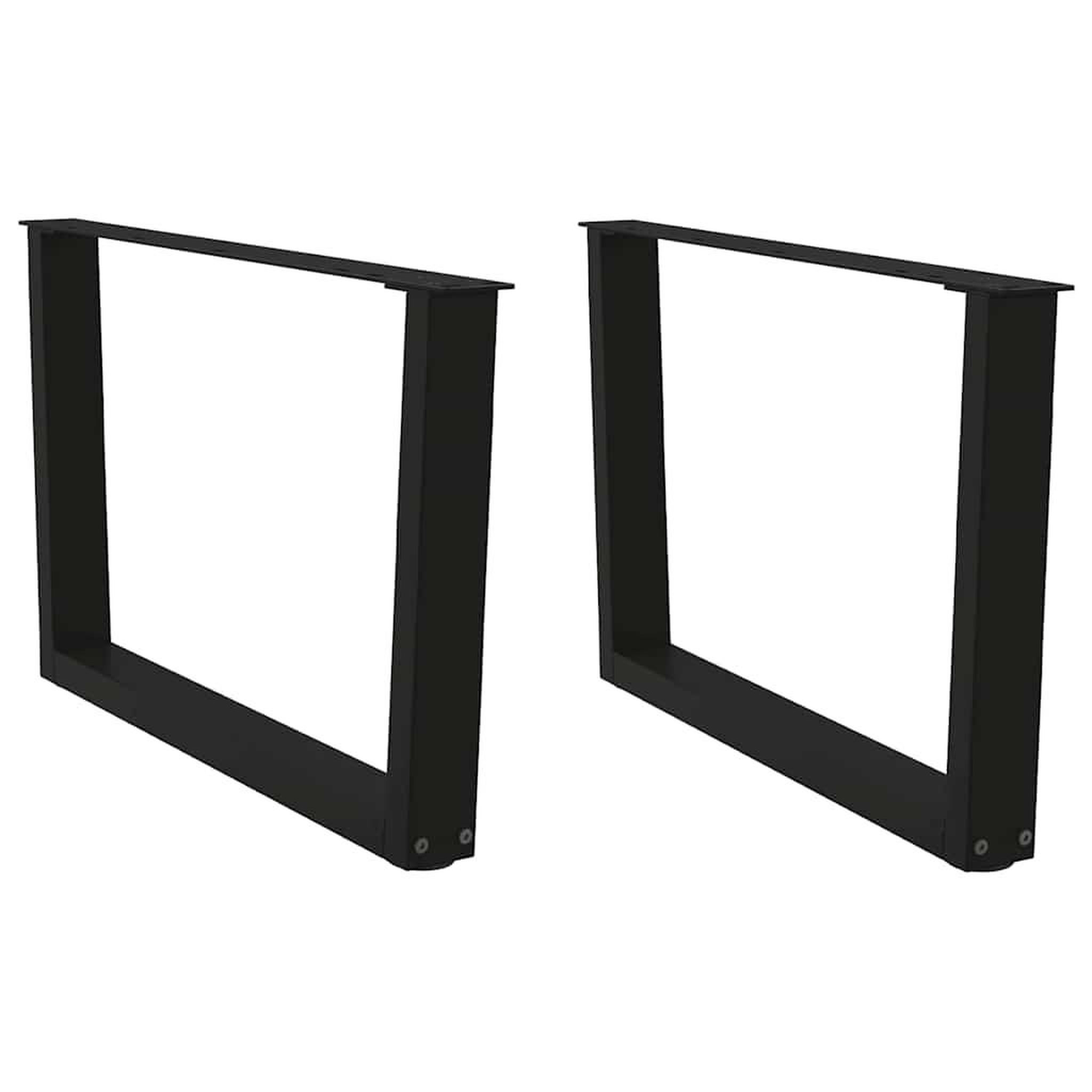 VIDAXL Pieds de table a manger forme V 2 pcs noir 70x(42-43,3)cm acier