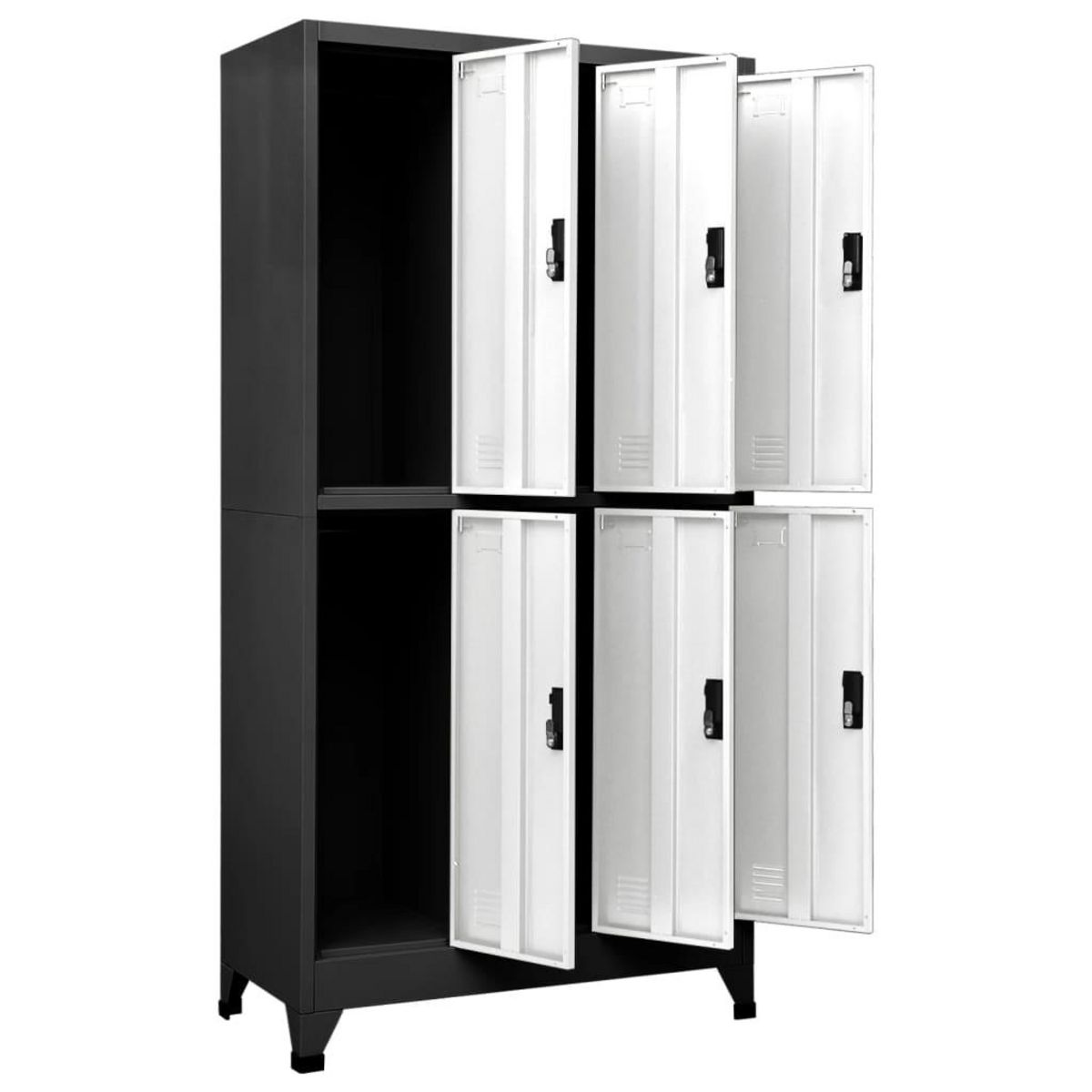 VIDAXL Armoire a casiers Anthracite et blanc 90x45x180 cm Acier