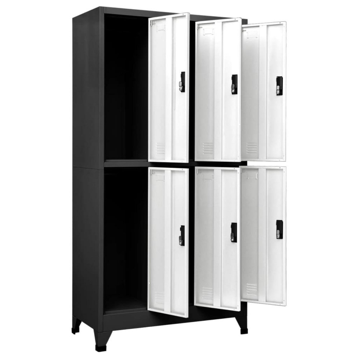VIDAXL Armoire a casiers Anthracite et blanc 90x45x180 cm Acier