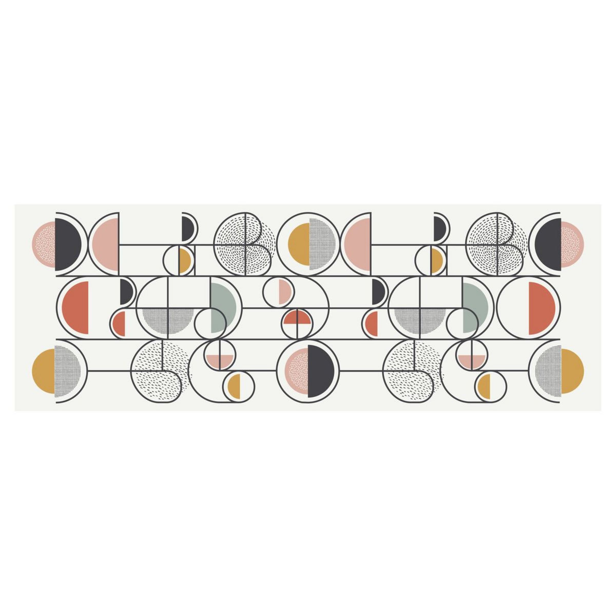 TODAY Tapis déco rectangle en polycoton imprimé géométrique 60x170 cm TERRA ROSA