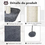 Voir la diapositive 6 : PAWHUT Arbre à chats avec griffoirs grattoirs sisal naturel centre d'activités niche plateformes 2 jouets suspendus gris