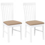 Voir la diapositive 2 : VIDAXL Chaises a manger coussins 2 pcs blanc bois massif caoutchouc