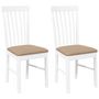 Voir la diapositive 2 : VIDAXL Chaises a manger coussins 2 pcs blanc bois massif caoutchouc