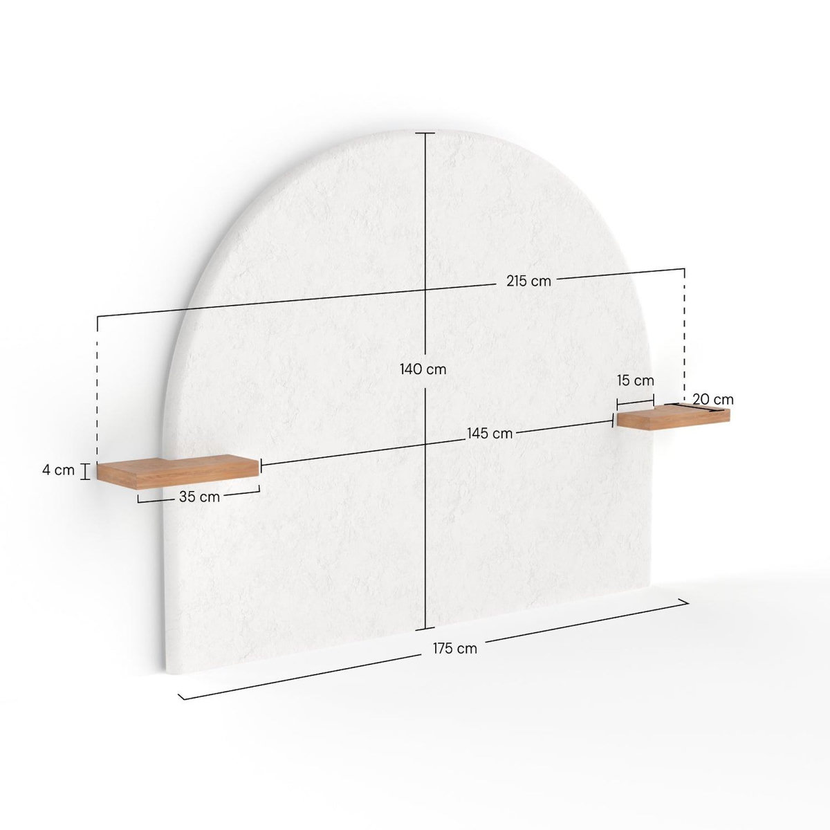 Rendez vous déco Tête de lit en plâtre blanc cassé et bois d'acacia 175 cm-Fira