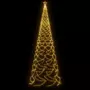 VIDAXL Arbre de Noël avec poteau en metal 1400 LED blanches chaudes 5m