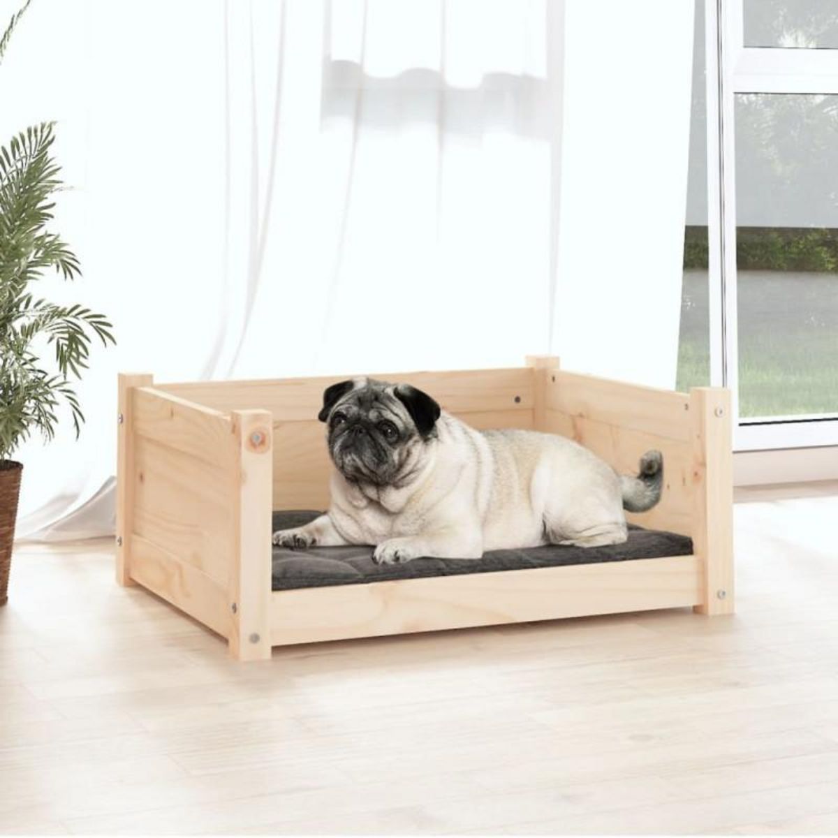 VIDAXL Lit pour chien 65,5x50,5x28 cm Bois de pin solide