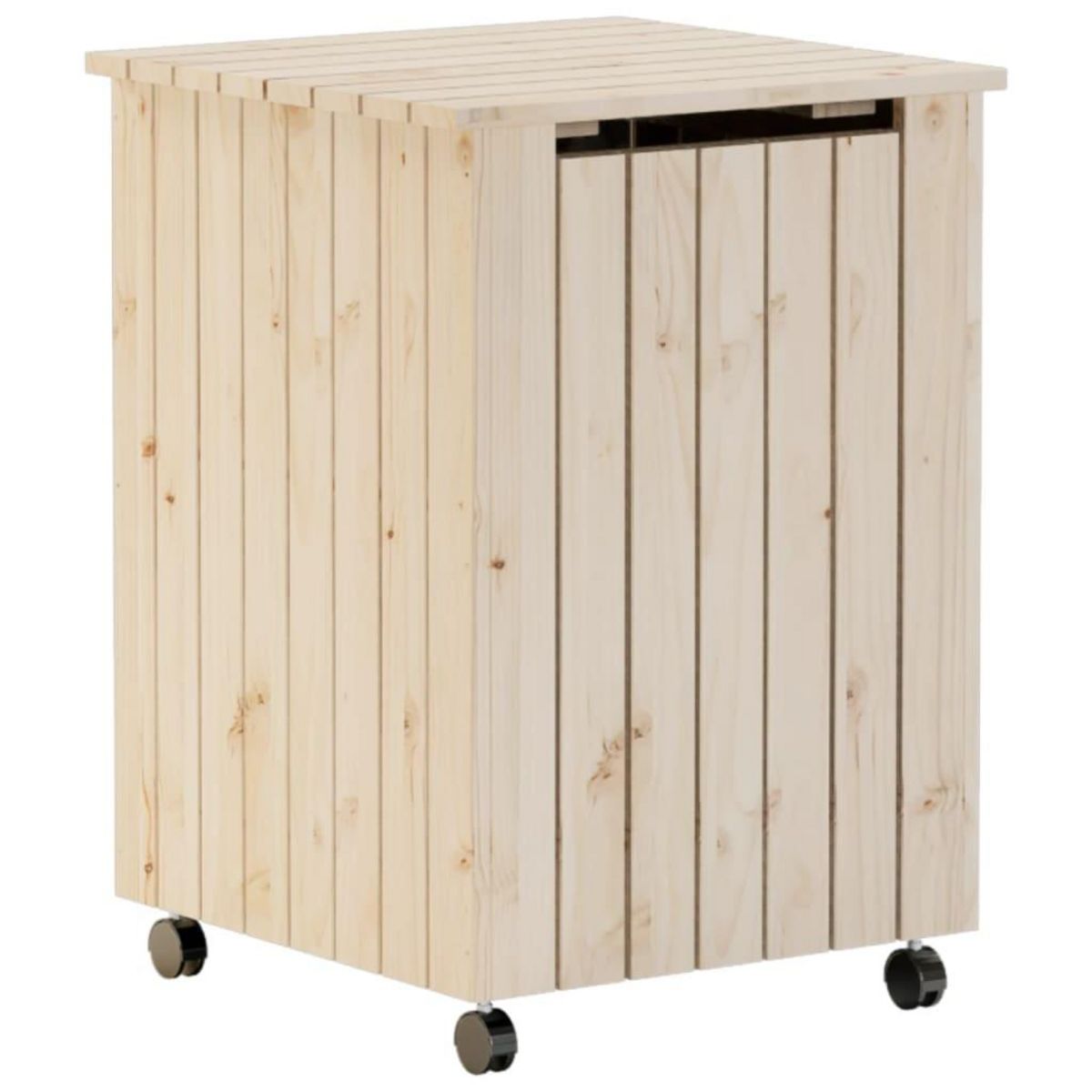 VIDAXL Panier a linge et roulettes RANA 45x45x64 cm bois massif de pin