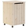 Voir la diapositive 2 : VIDAXL Panier a linge et roulettes RANA 45x45x64 cm bois massif de pin