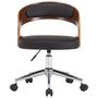 Voir la diapositive 3 : VIDAXL Chaise pivotante de bureau Noir Bois courbe et similicuir