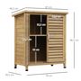 Voir la diapositive 3 : OUTSUNNY Armoire de jardin abri jardin remise pour outils sur pied dim. 87L x 46l x 96H cm étagère portes persiennes toit bitumé bois sapin autoclave vert