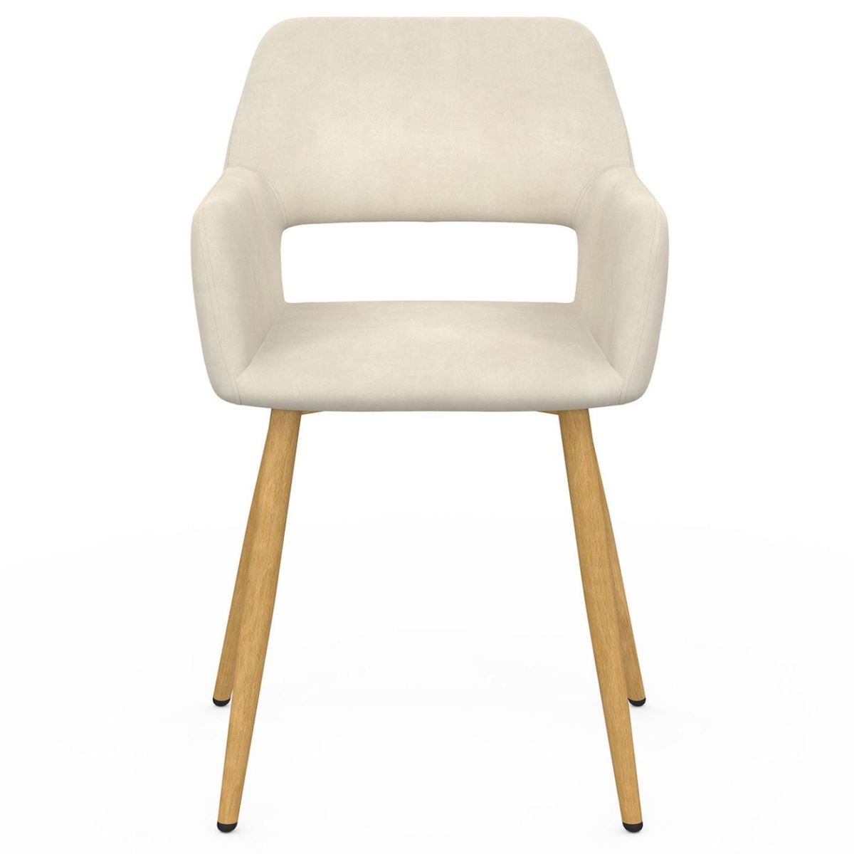 ID MARKET Lot de 2 chaises de salle à manger, fauteuils de table HOLY en velours beige