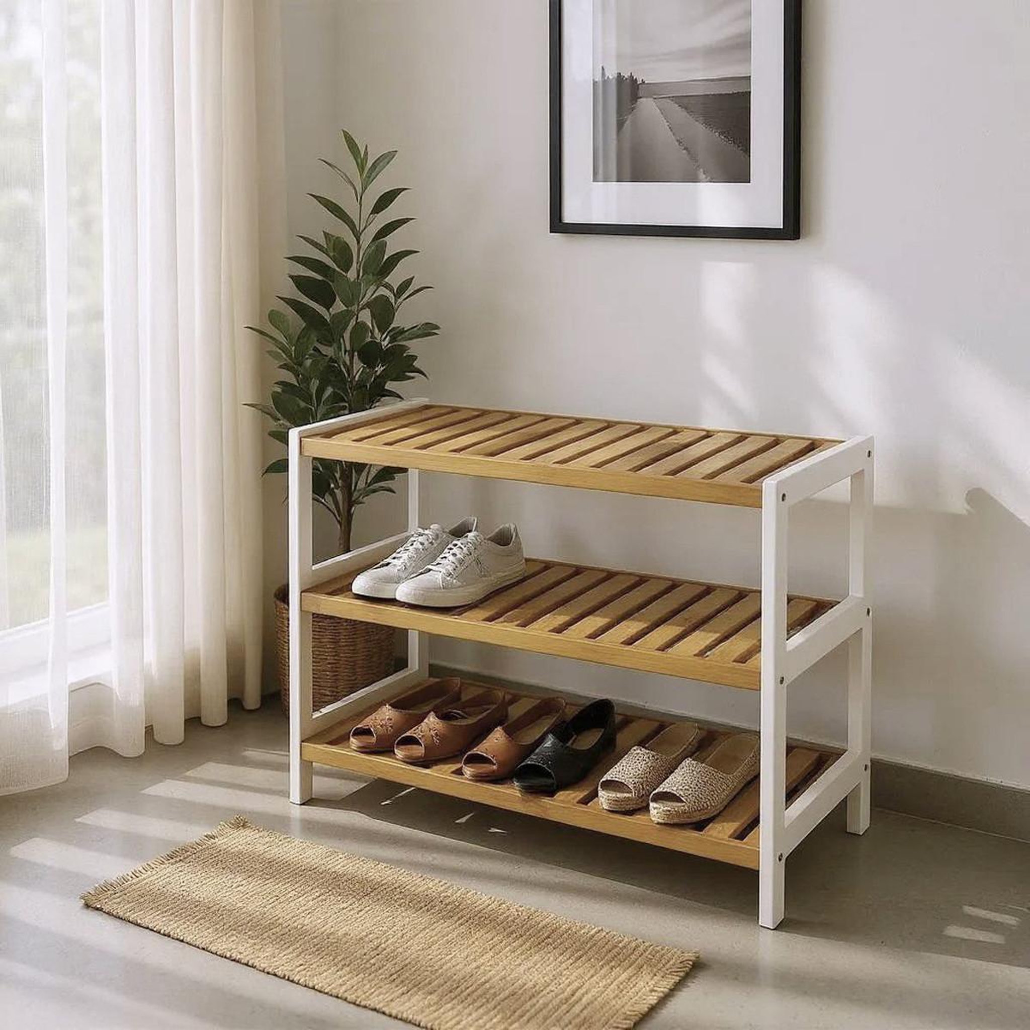 Voir la diapositive 2 : Paris Prix Étagère 3 niveaux en bambou  stacy  70cm naturel