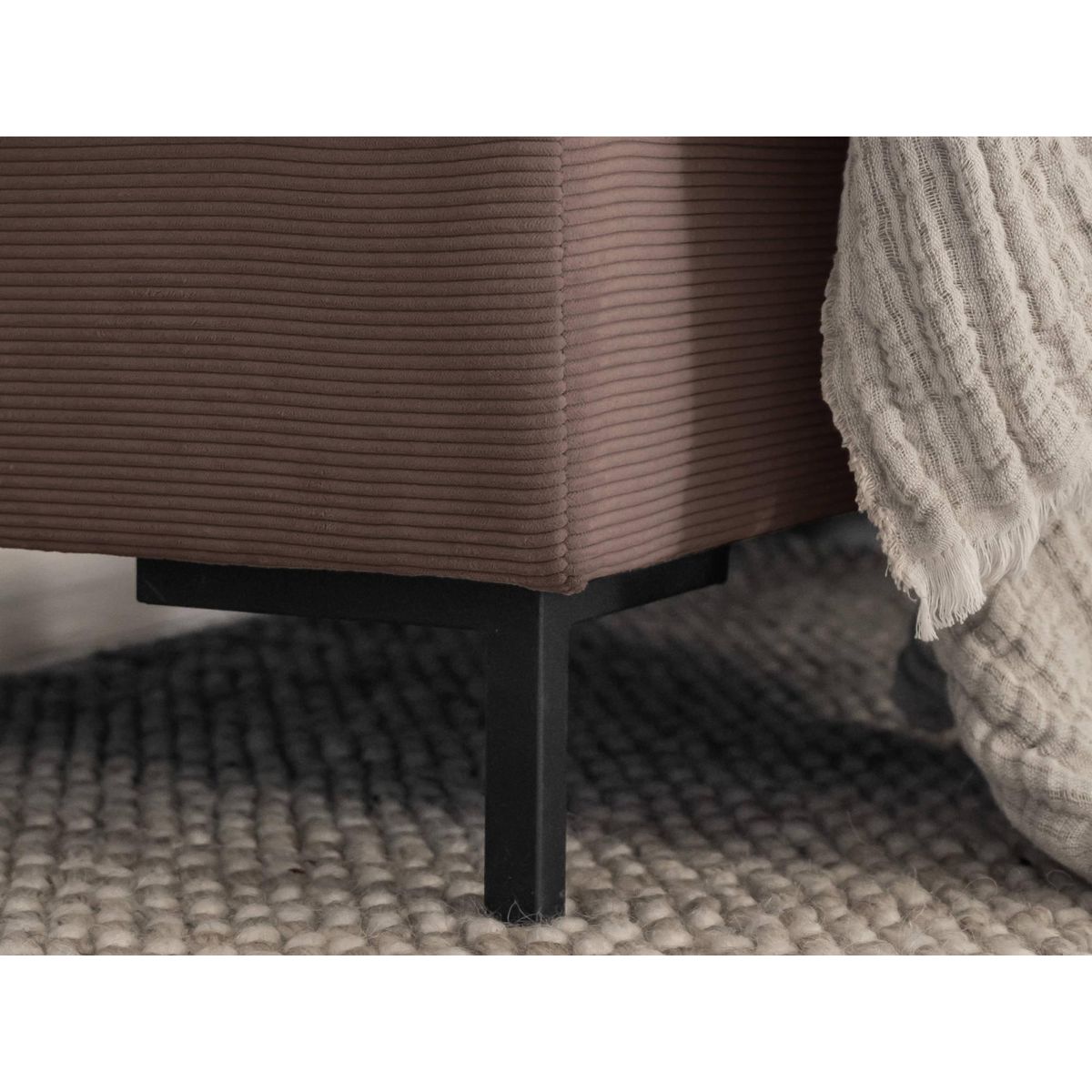 BEST MOBILIER Lilly - canapé panoramique d'angle gauche - 7 places - convertible avec coffre - en velours côtelé