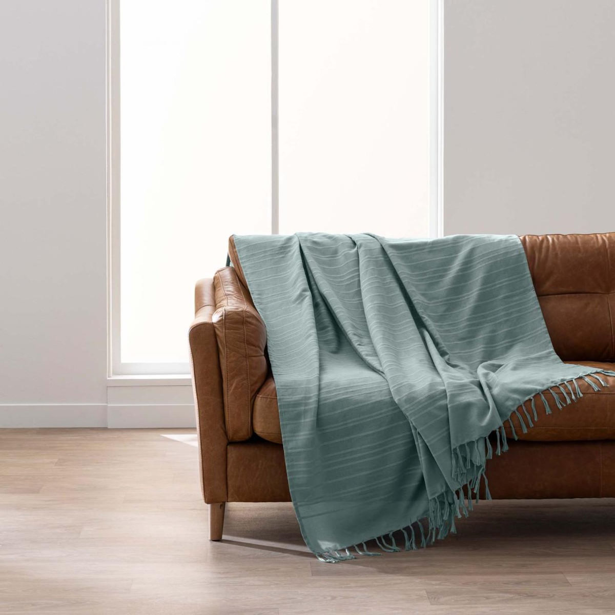 Paris Prix Plaid à Franges  Lilia  220x240cm Vert Sauge
