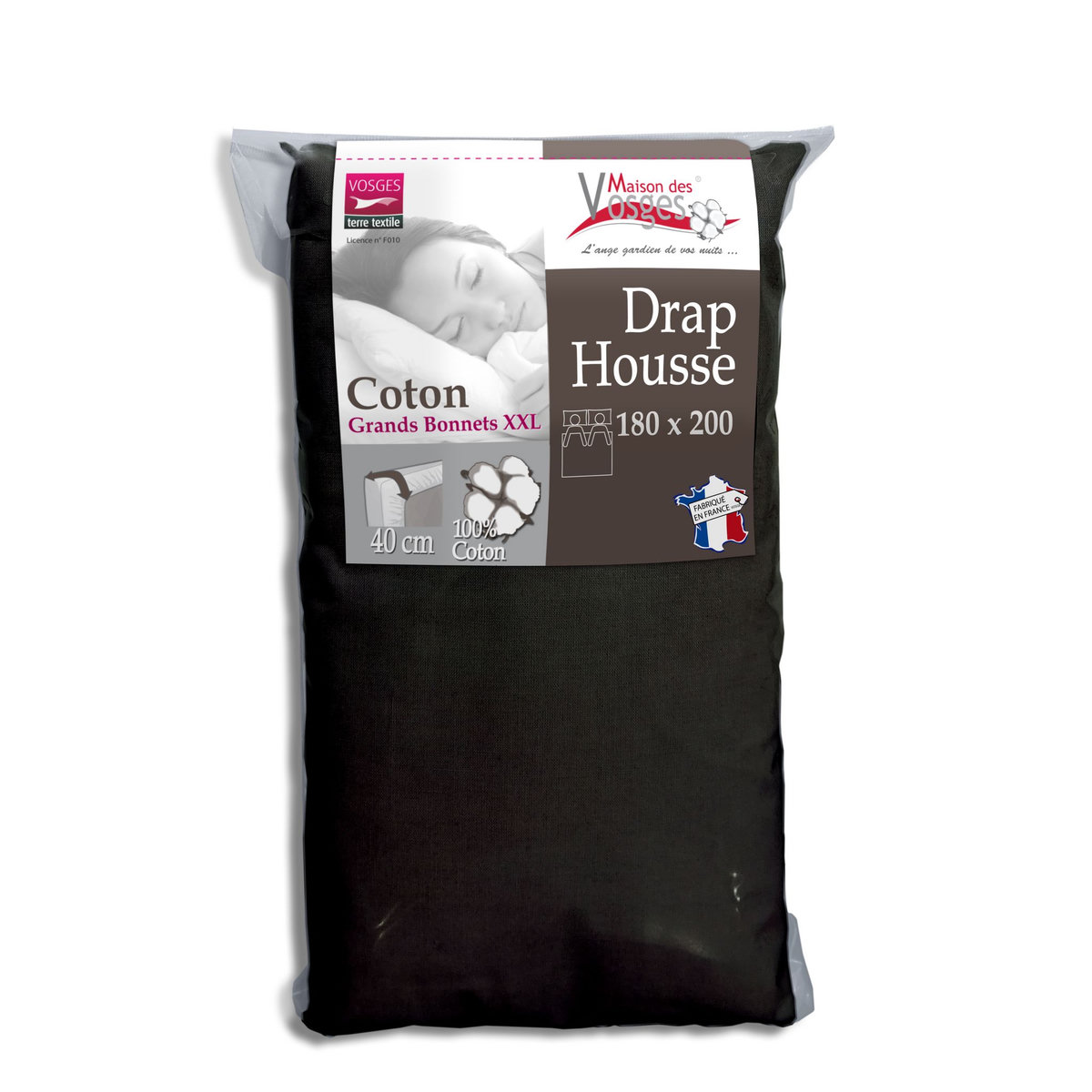 Drap housse en coton 57fils super grand bonnet 40cm spécial matelas très épais